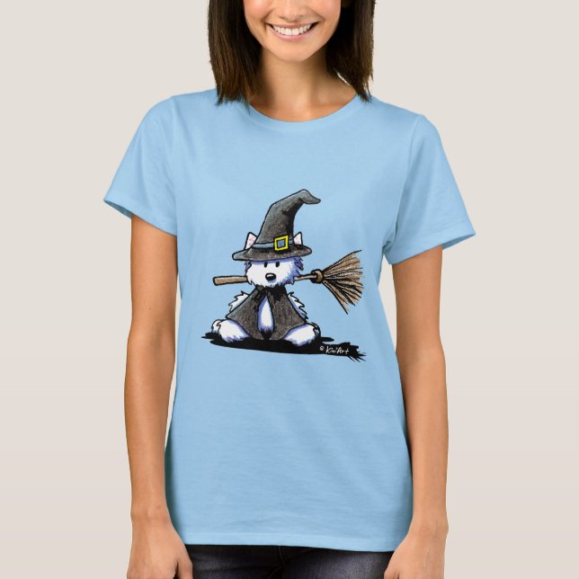 KiniArt Halloween Westie Witch T-Shirt (Vorderseite)