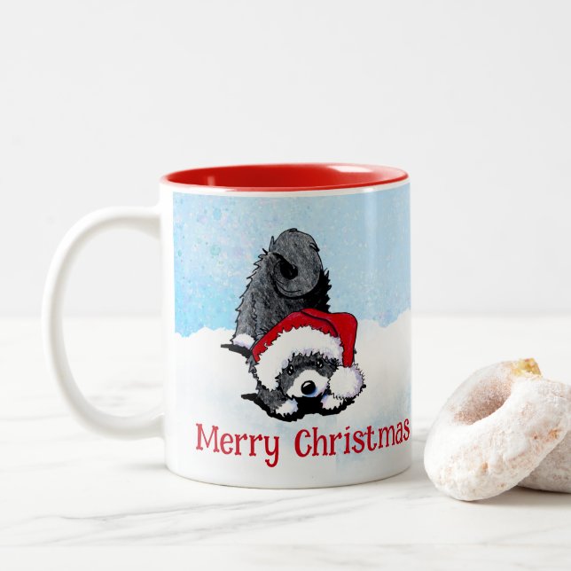 KiniArt Havanese Weihnachten Zweifarbige Tasse (Mit Donut)