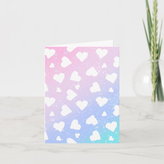 KiniArt Hearts Valentinstag Card Dankeskarte (Vorderseite)
