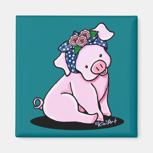 KiniArt Hübsch Pig Magnet (Vorne)