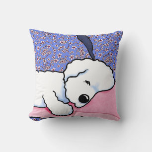 KiniArt Hund müde Bichon Kissen