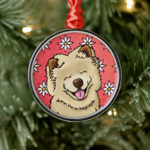KiniArt lächelnd Chow Metal Ornament Aus Metall
