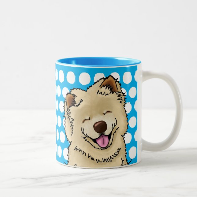 KiniArt lächelnd Cream Chow Tasse (Rechts)