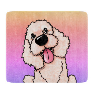 KiniArt Lachender DOODLE Glas Untersetzer Schneidebrett
