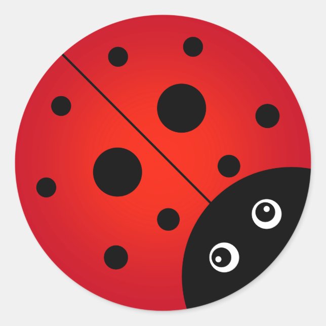 KiniArt Ladybug Classic Round Sticker (Vorderseite)