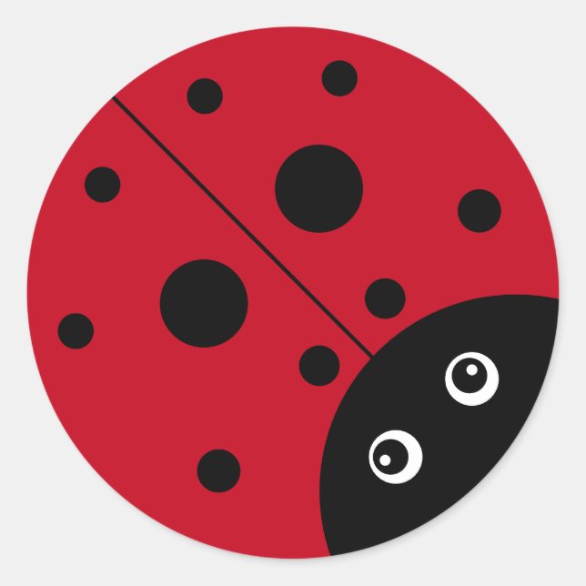 KiniArt Ladybug Classic Round Sticker (Vorderseite)