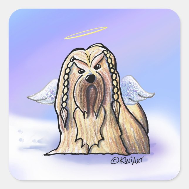 KiniArt Lhasa Angel Square Sticker (Vorderseite)