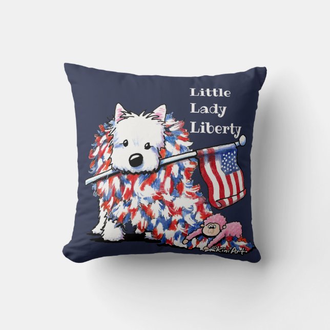 KiniArt Liberty Westie Portrait Kissen (Vorderseite)