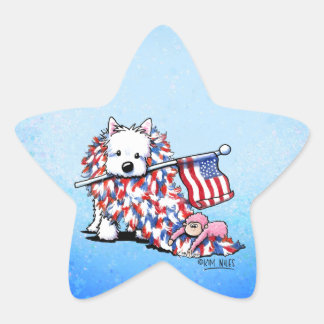 KiniArt Liberty Westie Star Stickers