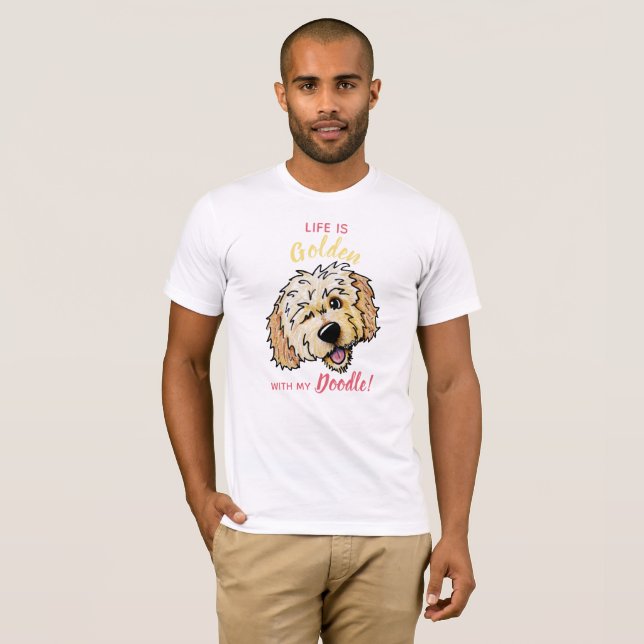 KiniArt Life ist Goldener DOODLE-T - Shirt (Vorne ganz)