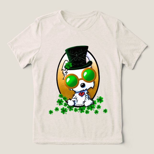 KiniArt Lucky Westie Tri-Blend Shirt (Design Vorderseite)