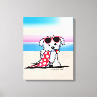 KiniArt Maltese Beach Dog Leinwanddruck