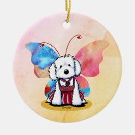 KiniArt Maltese Butterfly Keramik Ornament