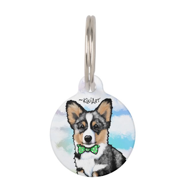 KiniArt Merle Corgi Haustiermarke (Vorderseite)