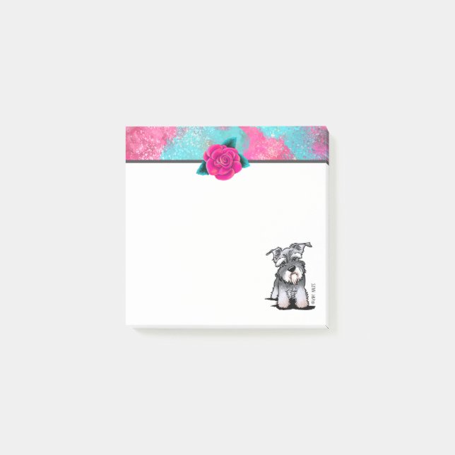 KiniArt Mini Schnauzer Post-it Klebezettel (Vorderseite)