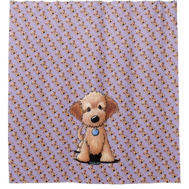 KiniArt MiniGoldendoodle Duschvorhang (Vorderseite)