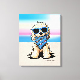 KiniArt Nautical Pup Dog Beach Leinwanddruck