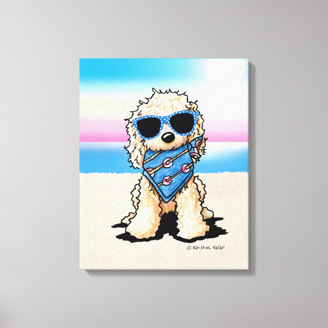 KiniArt Nautical Pup Dog Beach Leinwanddruck (Vorderseite)