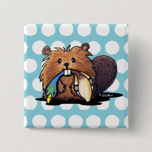 KiniArt Niedlich Beaver Button