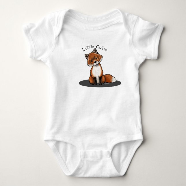 KiniArt Niedlich Fox Baby Bodysuit Baby Strampler (Vorderseite)