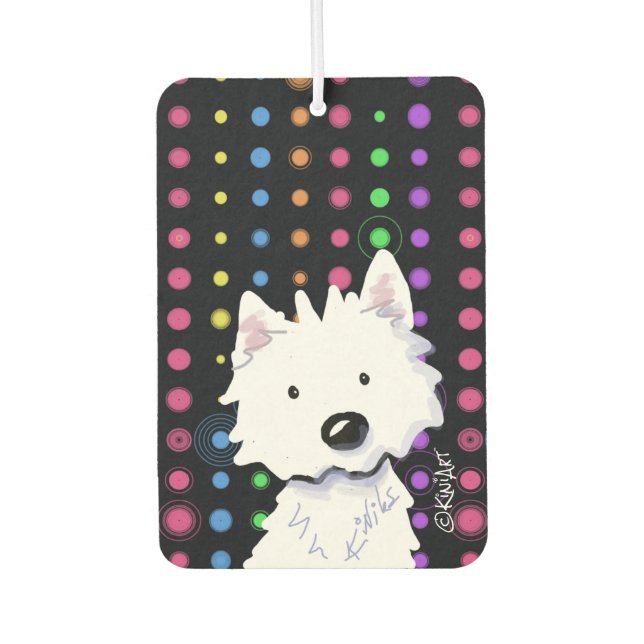 KiniArt Nightclub Westie Autolufterfrischer (Vorderseite)