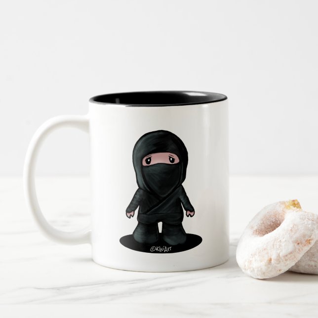 KiniArt Ninja Zweifarbige Tasse (Mit Donut)
