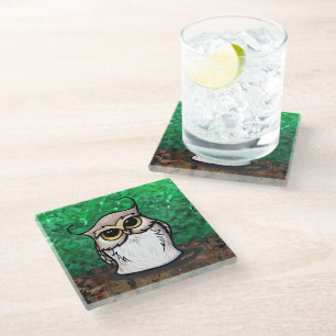 KiniArt Owl Glasuntersetzer