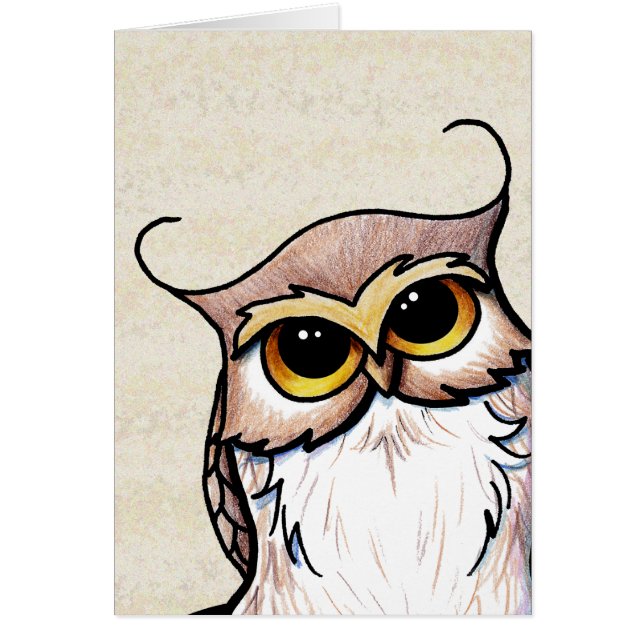 KiniArt Owl Personalisierte Grußkarte (Vorne)