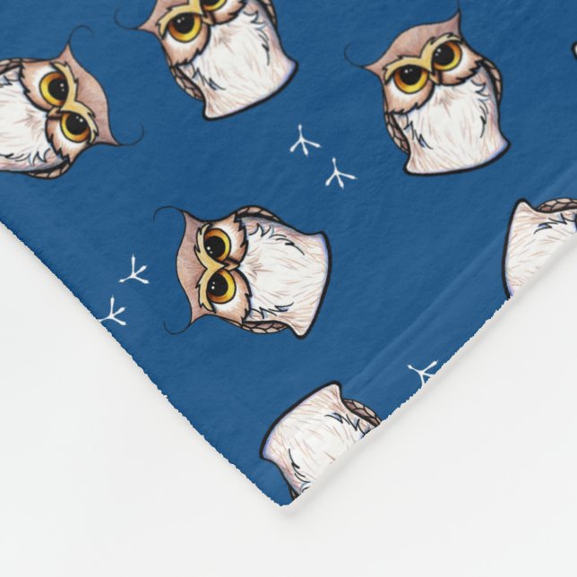 KiniArt Owls Fleece Blanket (Ecke)