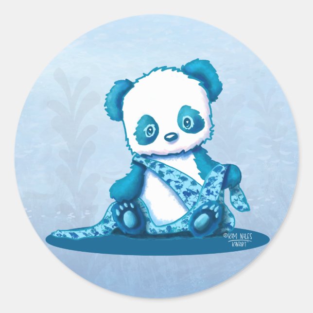 KiniArt Panda Cub Runder Aufkleber (Vorderseite)