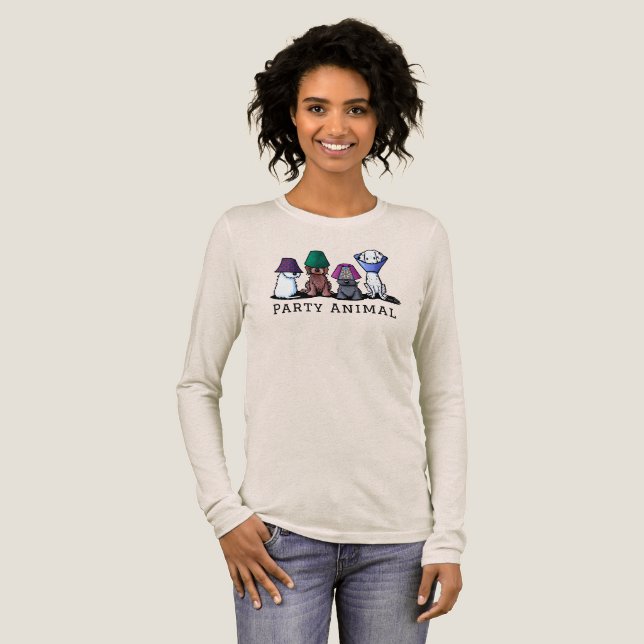 KiniArt Party Dogs T-Shirt Tri-Blend Shirt (Volle Vorderseite)
