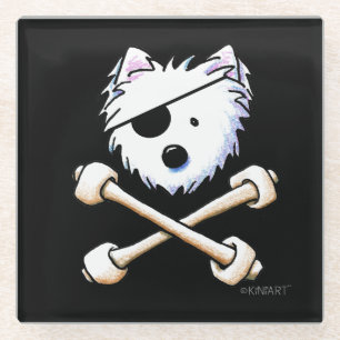 KiniArt Pirate Westie Crossbones Untersetzer