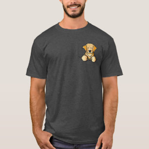 KiniArt Pocket Golden Retriever T - Shirt