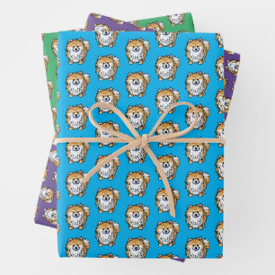 KiniArt Pom Wrapping Papier à feuilles plates Jeu 