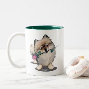 KiniArt Pomeranian Walter Porträt Zweifarbige Tasse