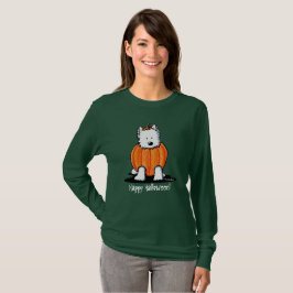 KiniArt Punkin Westie Ladys Dark LS T - Shirt