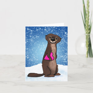 KiniArt River Otter Nouvel An Carte de remerciemen