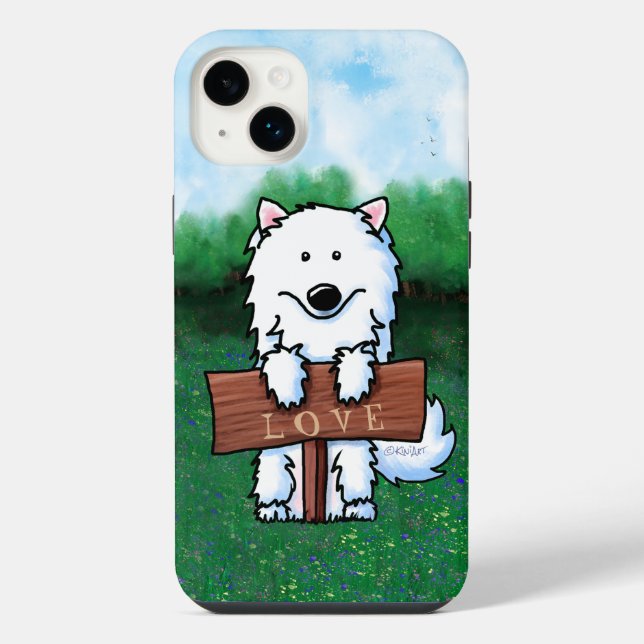 KiniArt Samojede iPhone 14 Plus Hülle (Rückseite)
