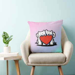 KiniArt Samoyed Heartfelt Duo Kissen