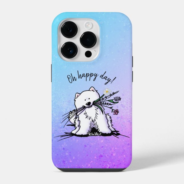 KiniArt Samoyed iPhone / iPad Fall 14 Pro Hülle (Rückseite)