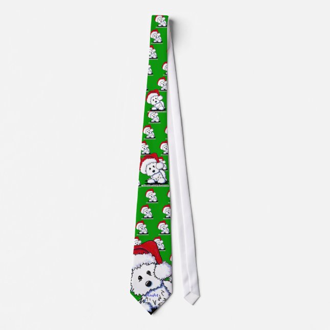 KiniArt Santa Westie Dog Geschenke Krawatte (Vorderseite)