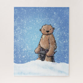KiniArt Sasquatch Snowy Bigfoot & Scottie Dog
