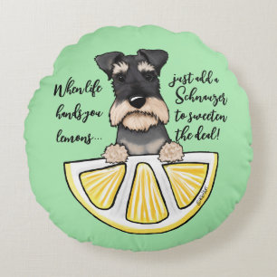 KiniArt Schnauzer Life Lemons Accent Coussin