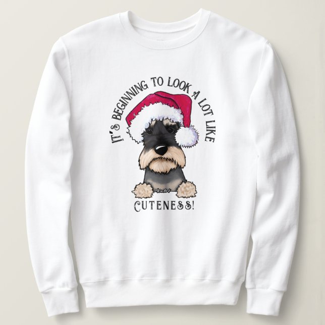 KiniArt Schnauzer Weihnachts-Sweatshirt Sweatshirt (Design vorne)