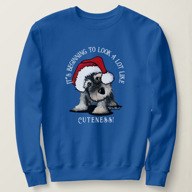 KiniArt Schnauzer Weihnachts-Sweatshirt Sweatshirt (Design vorne)