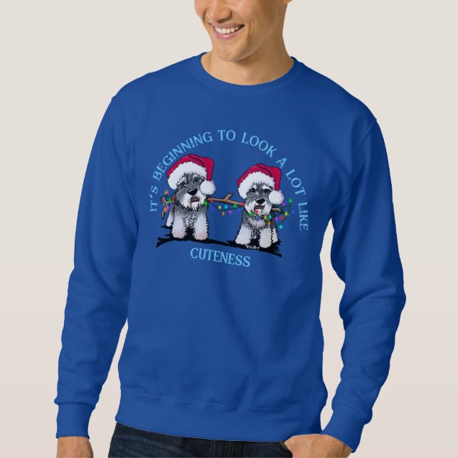 KiniArt Schnauzers Weihnachten Sweatshirt (Vorderseite)