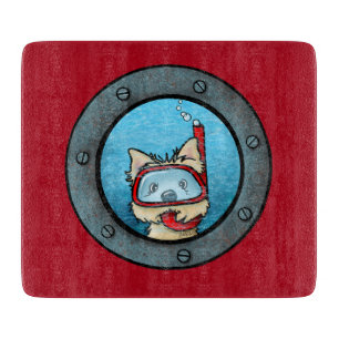 KiniArt Schnorcheln Cairn Terrier Cutting Board Schneidebrett