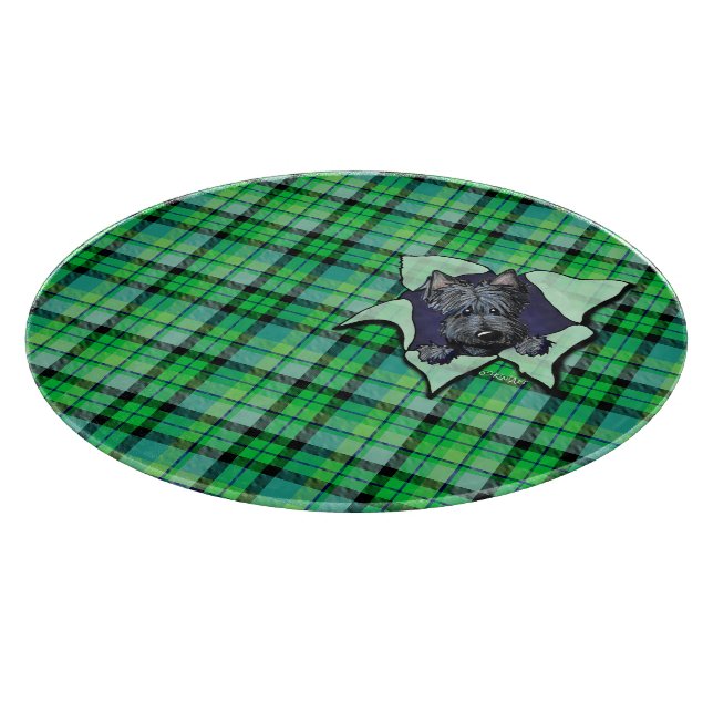 KiniArt Scottie Kariert Schneidebrett (Ecke)