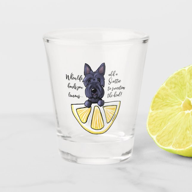 KiniArt Scottie Life Lemons Schnapsglas (Vorderseite)