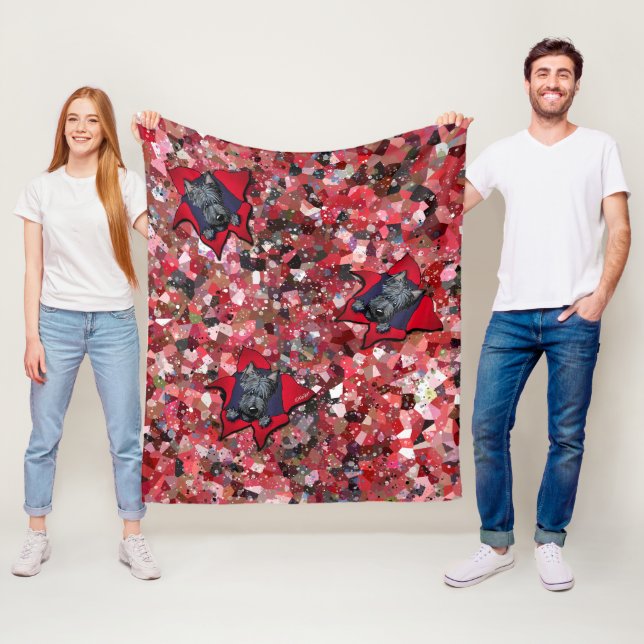 KiniArt Scottie Red Abstrakt Fleecedecke (Beispiel)